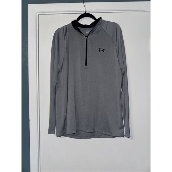 Under Armour Men's XL Loose 1/4 Zip Long Sleeve HeatGear Loose Fit Grey Shirt - Picture 1 of 11
